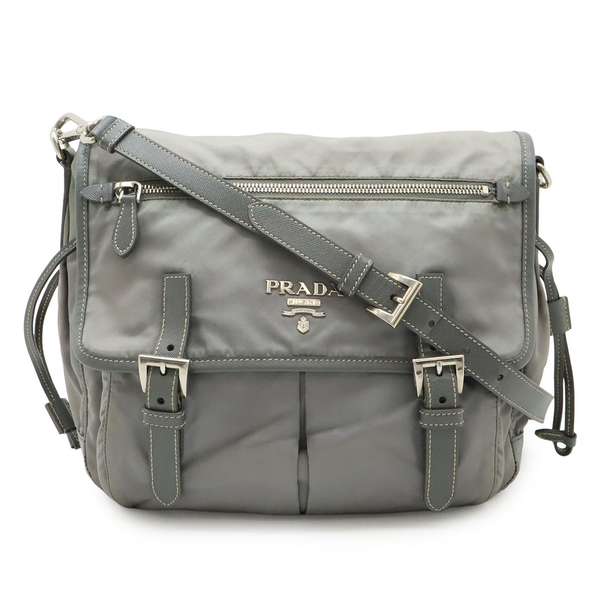 PRADA グレー メッセンジャーバッグ PRADA プラダ ショルダーバッグ メッセンジャーバッグ 斜め掛け