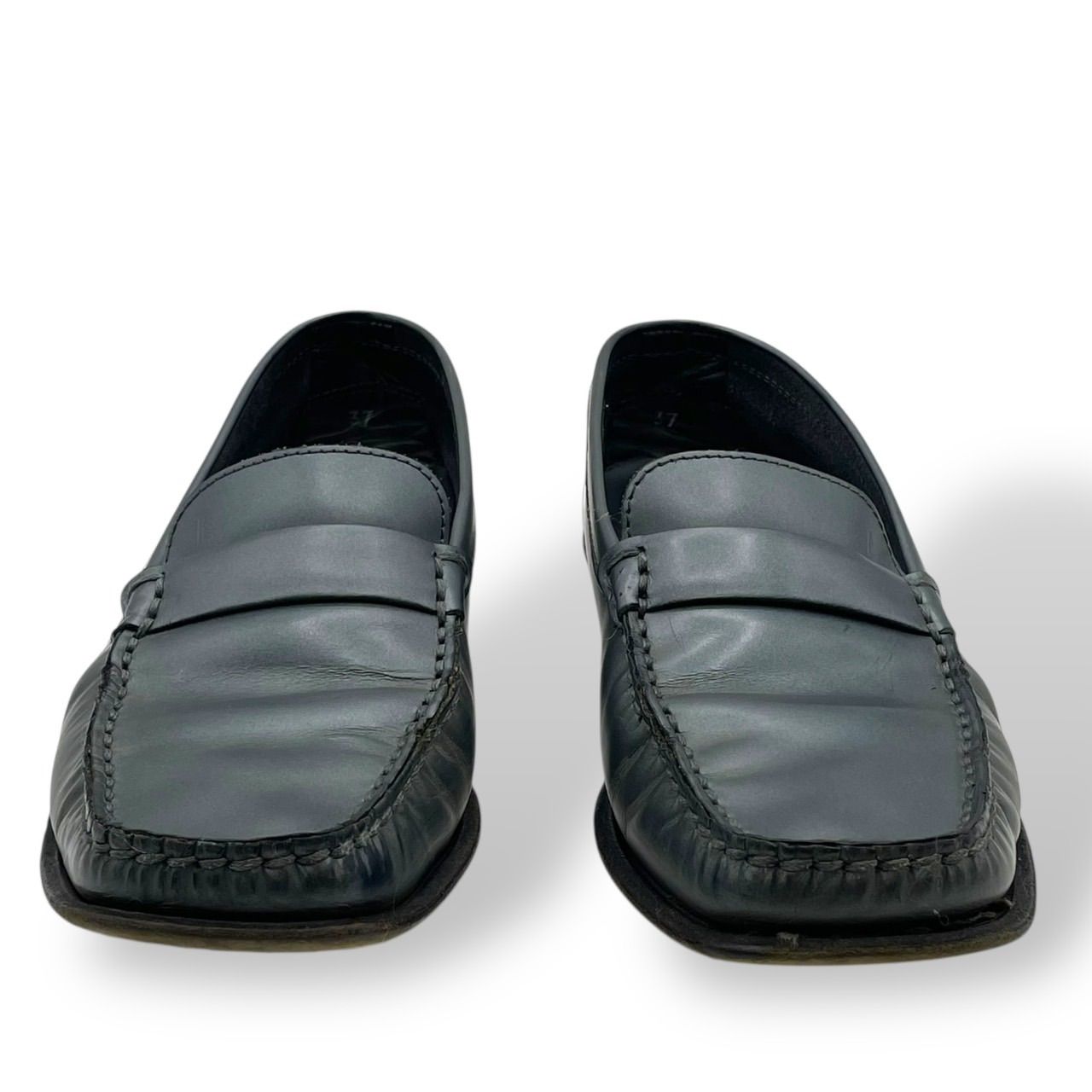 未使用品 TOD'S トッズ レザー スクエアトゥ ローファー 37 24㎝ 美品 訳あり Tod's トッズ ローファー レザーシューズ スクエアトゥ