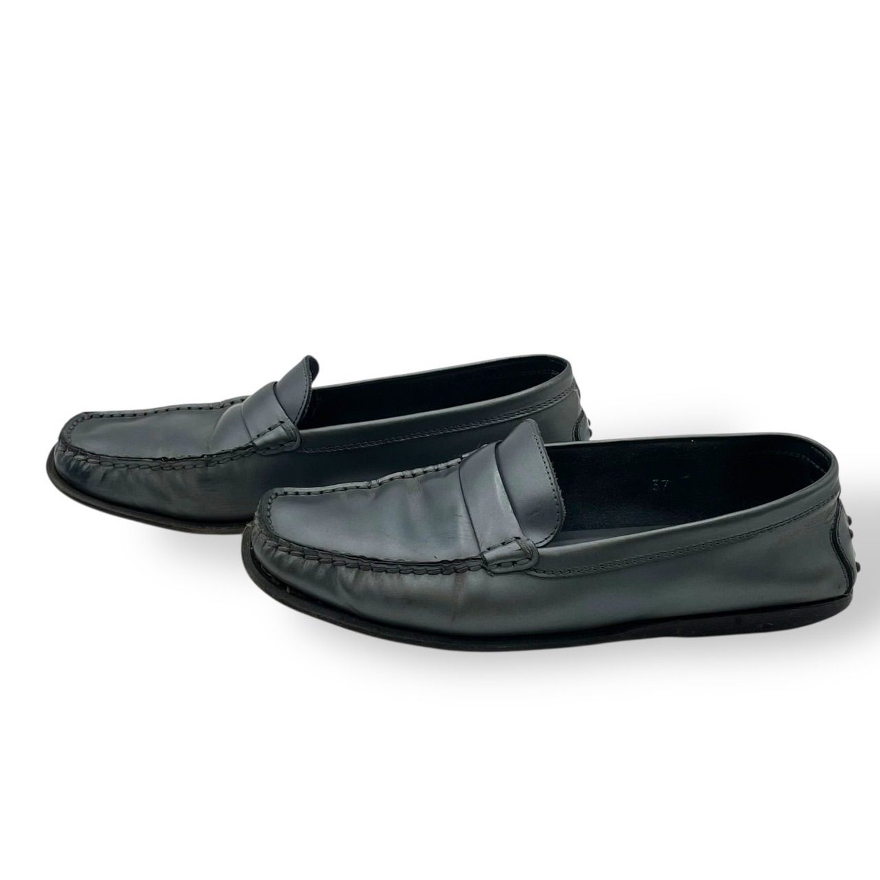 未使用品 TOD'S トッズ レザー スクエアトゥ ローファー 37 24㎝ 美品 訳あり Tod's トッズ ローファー レザーシューズ スクエアトゥ