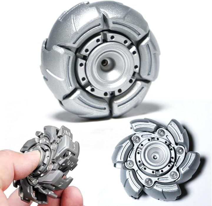 シルバー フィジェットスピナー 約7cm 新品 オープンアーマー シルバー ハンドスピナー 金属製フィジェット