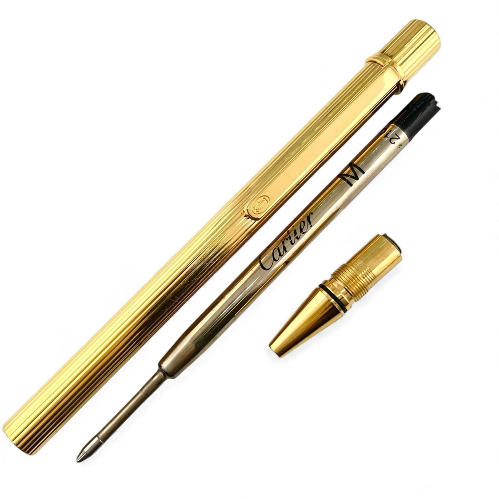 Cartier カルティエ　マスト　ドゥ　カルティエ　ボールペン　ツイスト式 美品△Cartier カルティエ マスト ドゥ カルティエ ストライプ柄