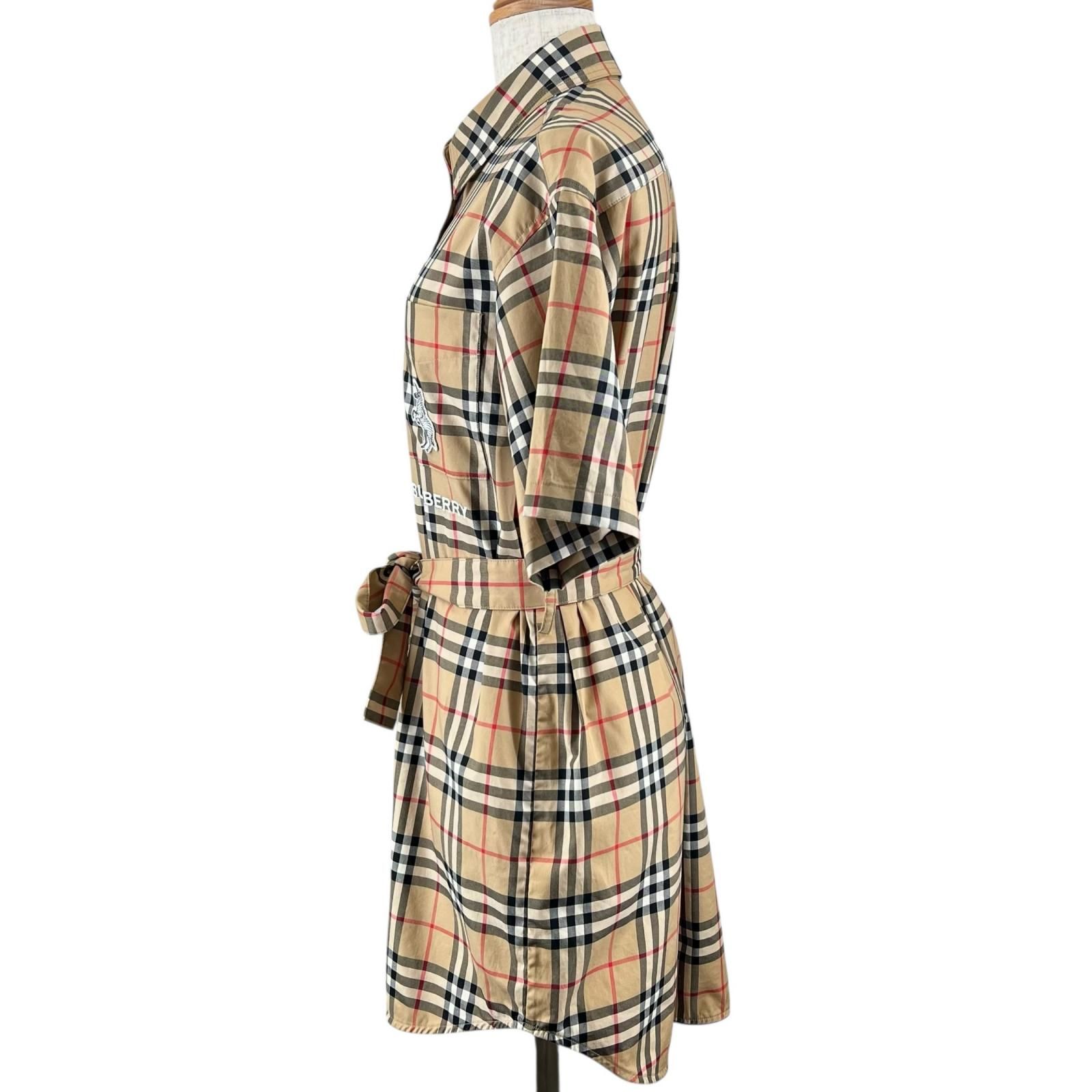 【極美品】BURBERRY バーバリー ノバチェック ワンピース スリット 極美品】BURBERRY バーバリー ノバチェック ワンピース スリット 極美