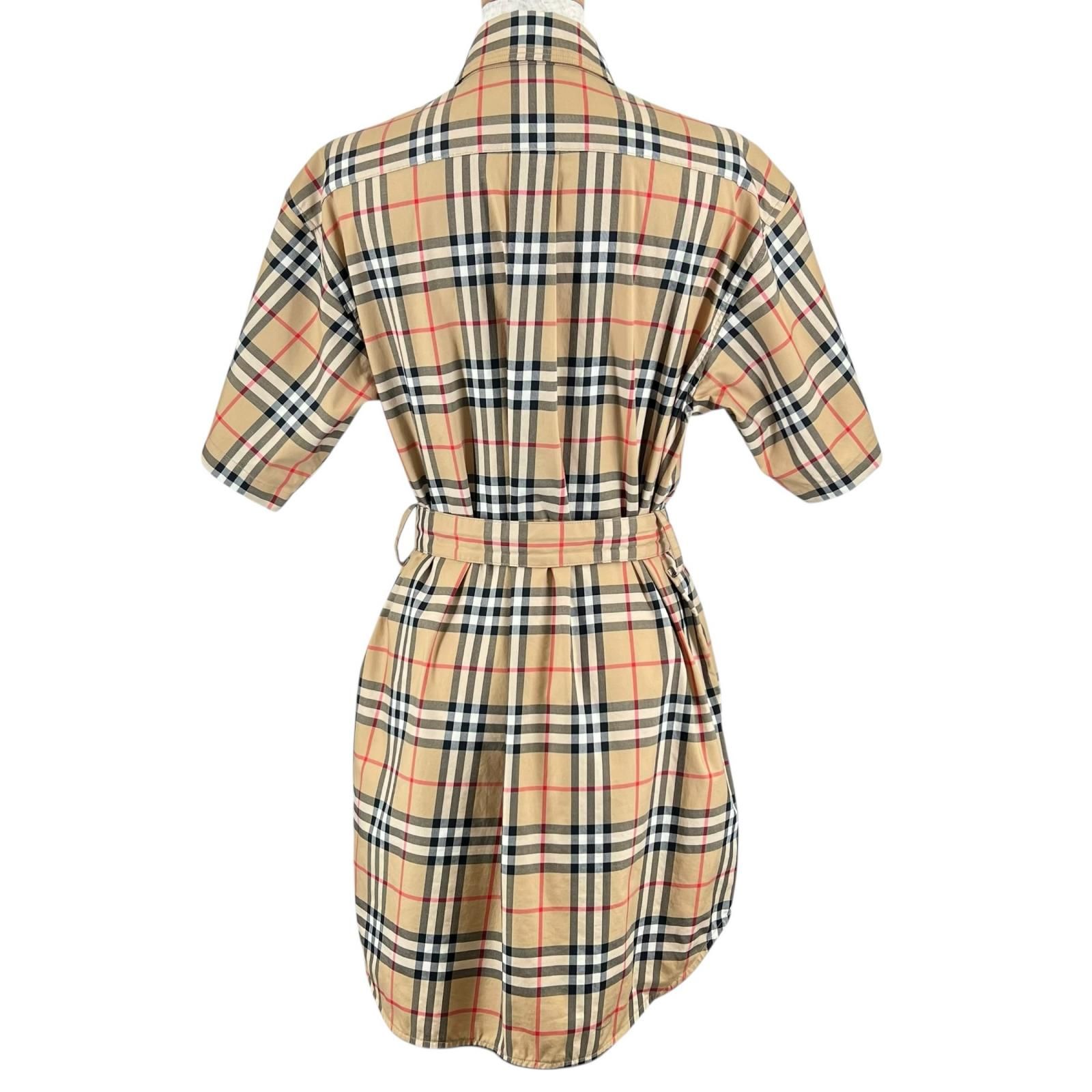 極美品△BURBERRY バーバリー 8032154 ロゴ刺繍 ノバチェック コットン