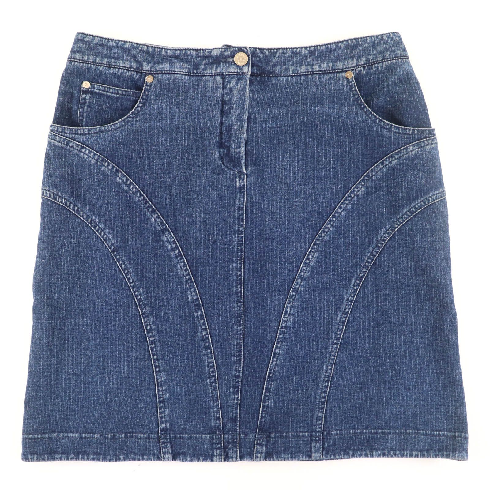 美品☆CHANEL シャネル 07P P30531V20879 コットン ココボタン デニム