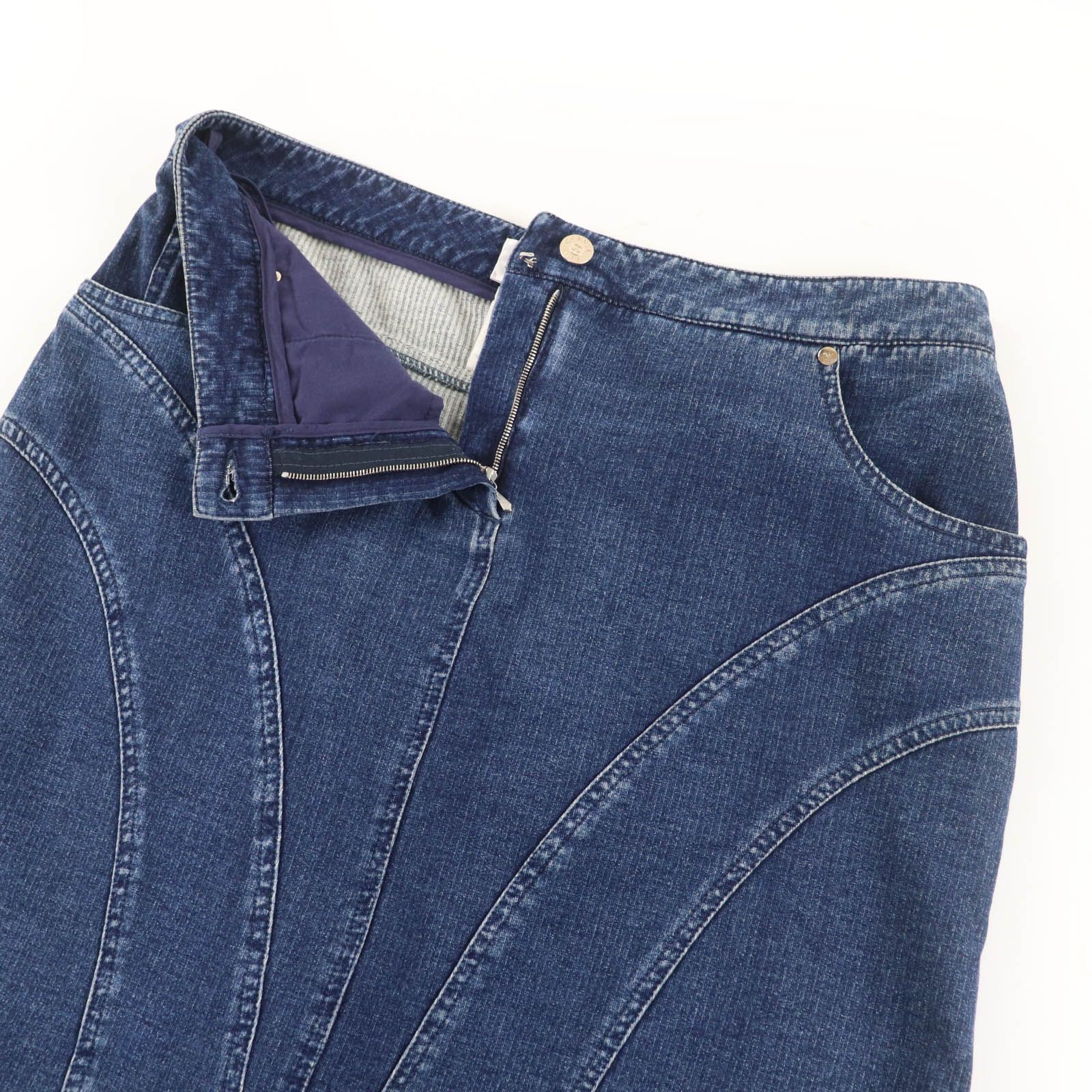 美品☆CHANEL シャネル 07P P30531V20879 コットン ココボタン デニム