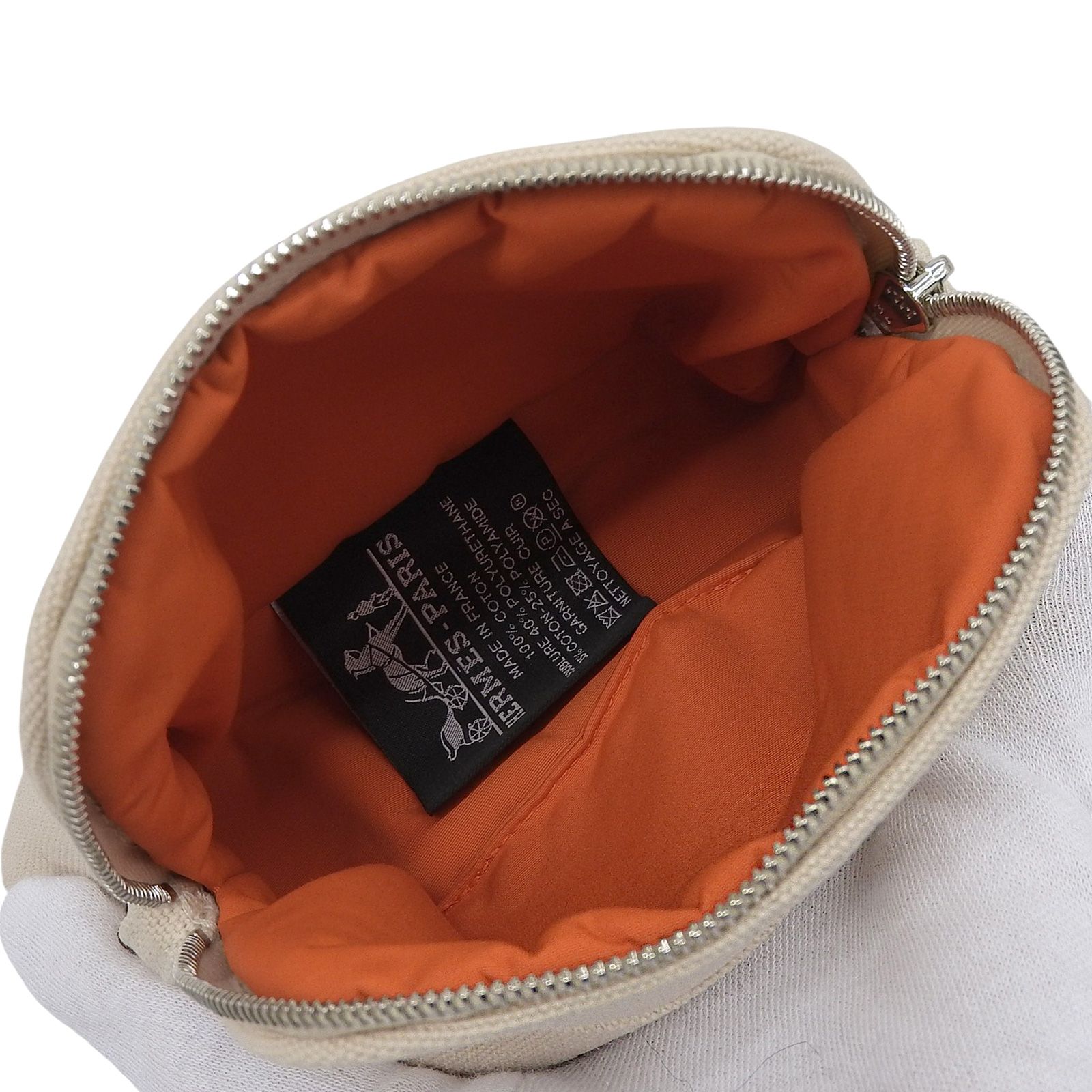 未使用品△HERMES エルメス ボリード ポーチ ミニミニ コットン100％ H