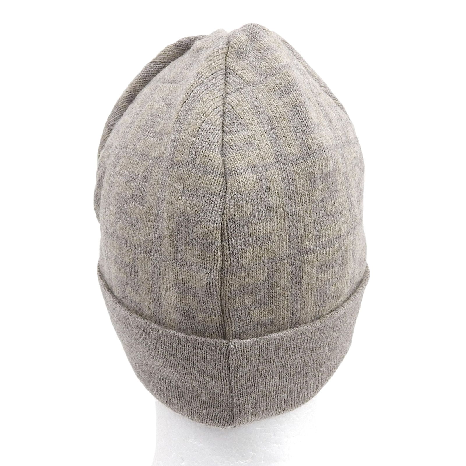 未使用品△FENDI フェンディ ウール カシミヤ混 ズッカ柄 ビーニー