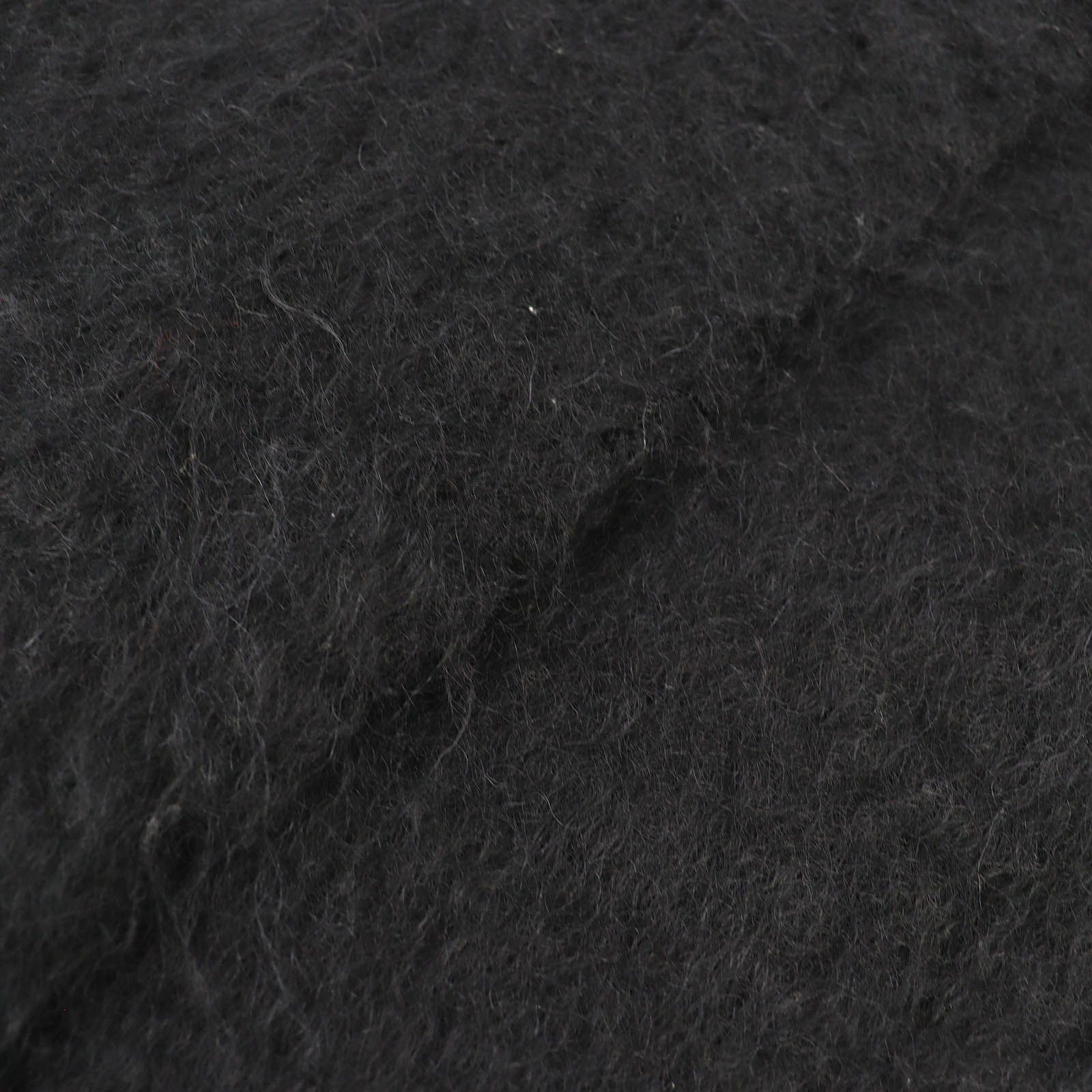 美品△LOEWE ロエベ モヘア ウール アナグラムロゴパッチ フリンジ