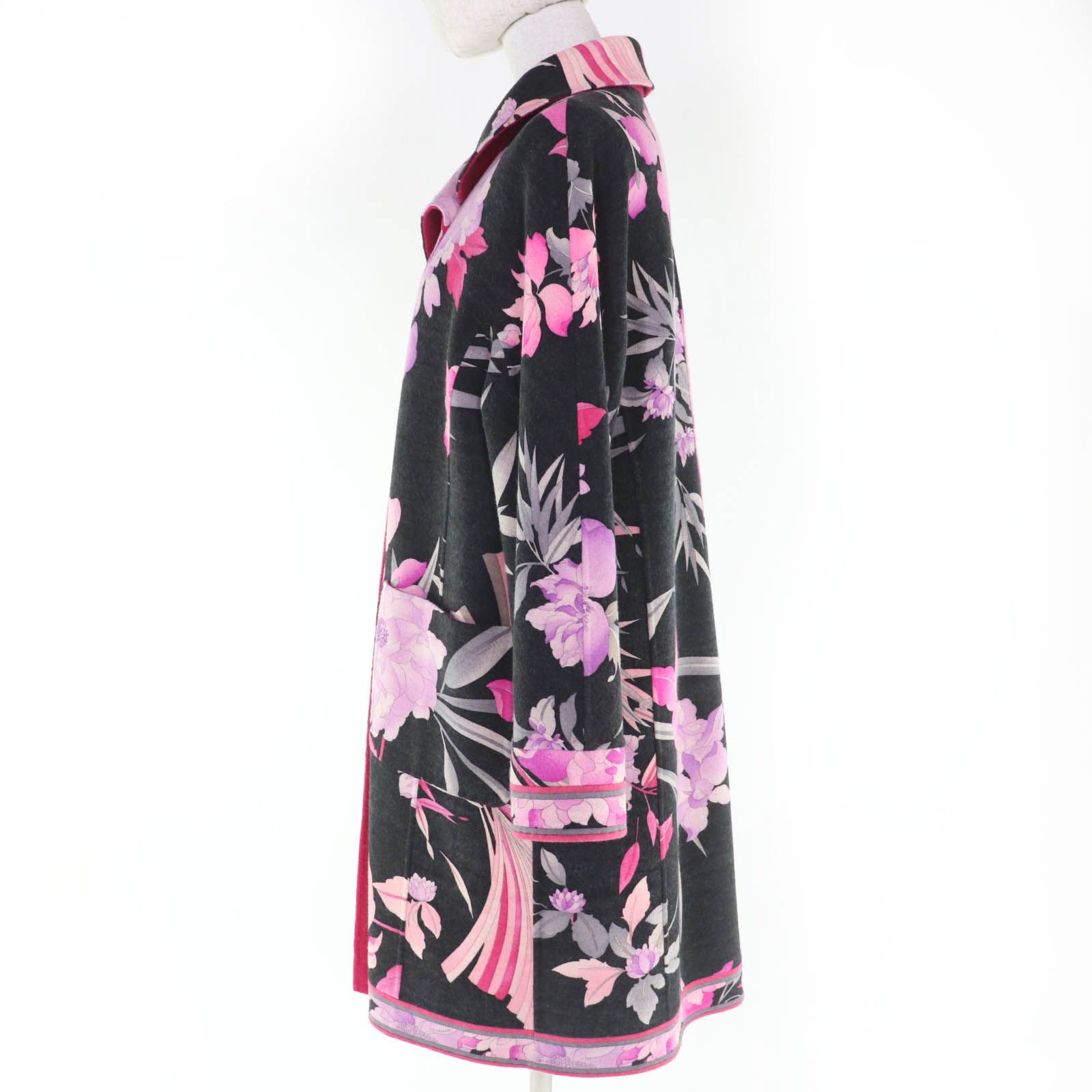 美品☆LEONARD FASHION レオナール ファッション ウール アンゴラ混 花