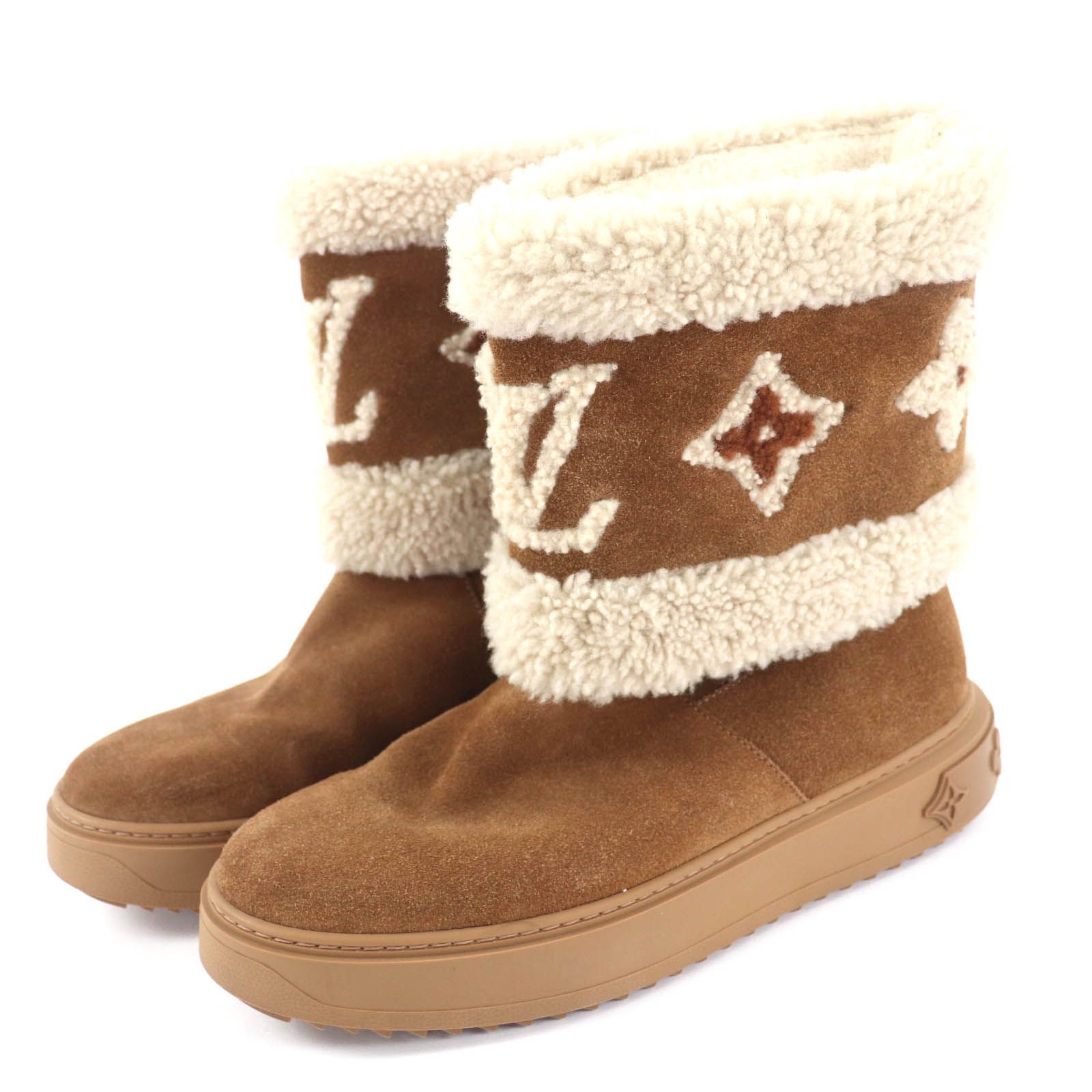 Usa様　ルイヴィトン　スノードロップライン　ムートンブーツ　モノグラム 極美品◇LOUIS VUITTON ルイヴィトン 1A95DS スノードロップ ライン