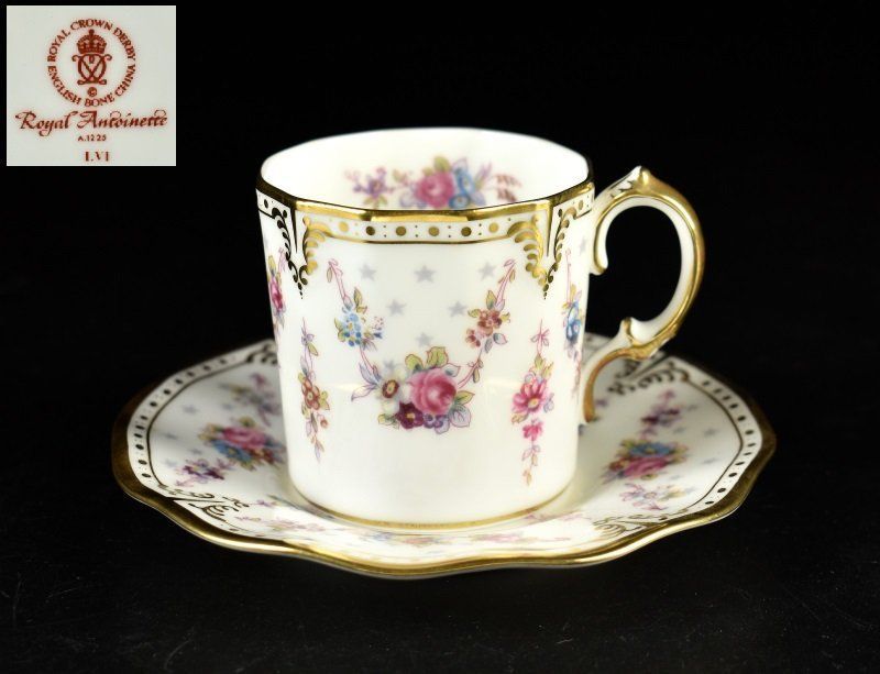 蔵A5860b】ロイヤルクラウンダービー ロイヤルアントワネット デミタス