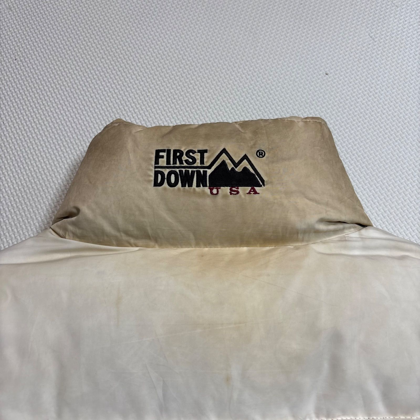 90s FIRST DOWN バブルダウンジャケット リバーシブル ブラック 
