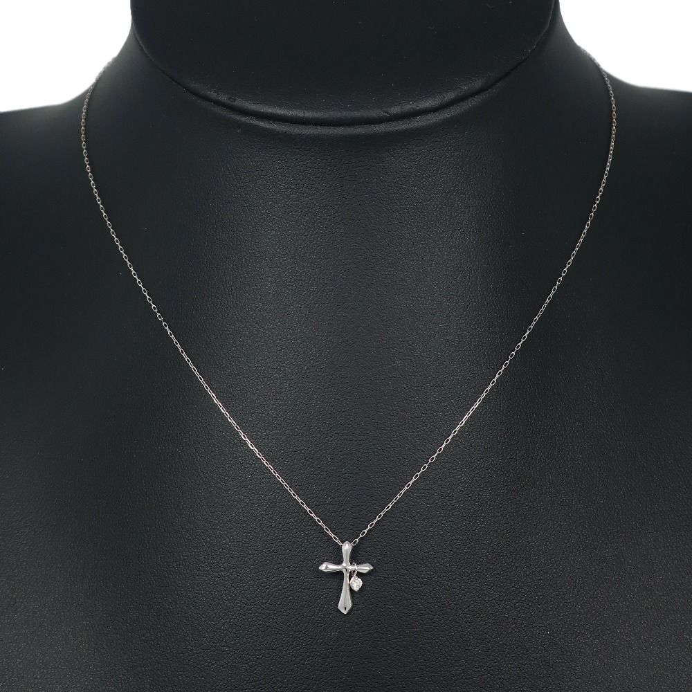 クロス 1P K10ホワイトゴールド×ダイヤモンド 0.03 レディース 1.1g