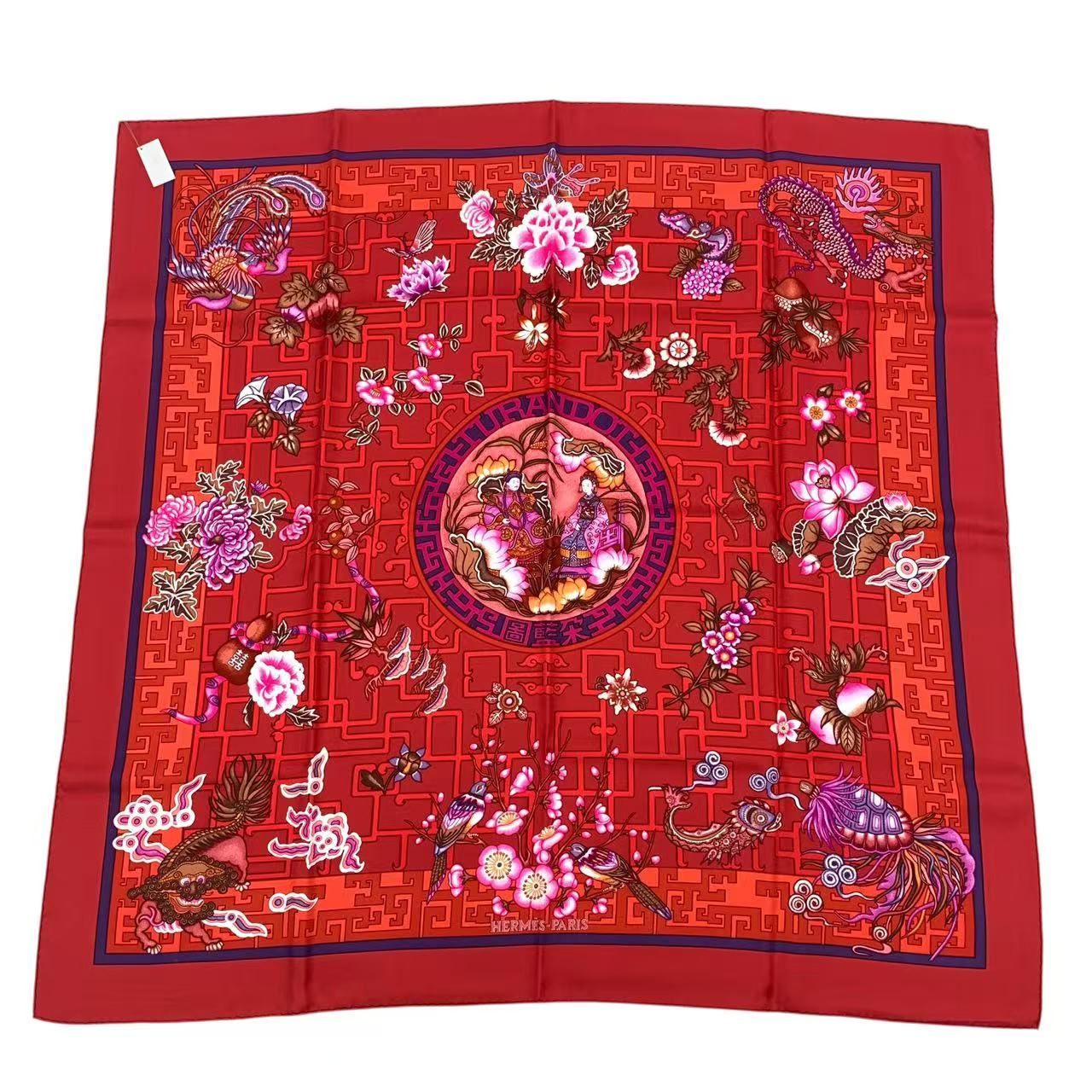 未使用品 HERMES エルメス カレ90 シルク スカーフ TURANDOT