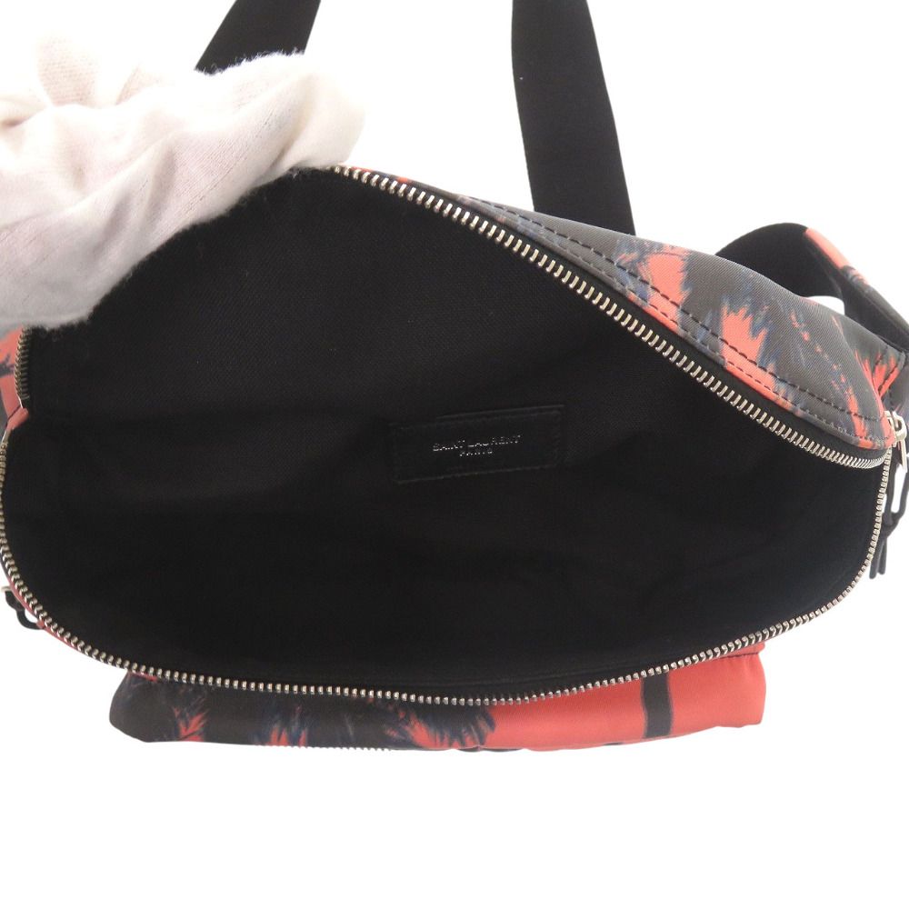 美品 サンローランパリ パームツリー柄 581375 ナイロン ピンク 