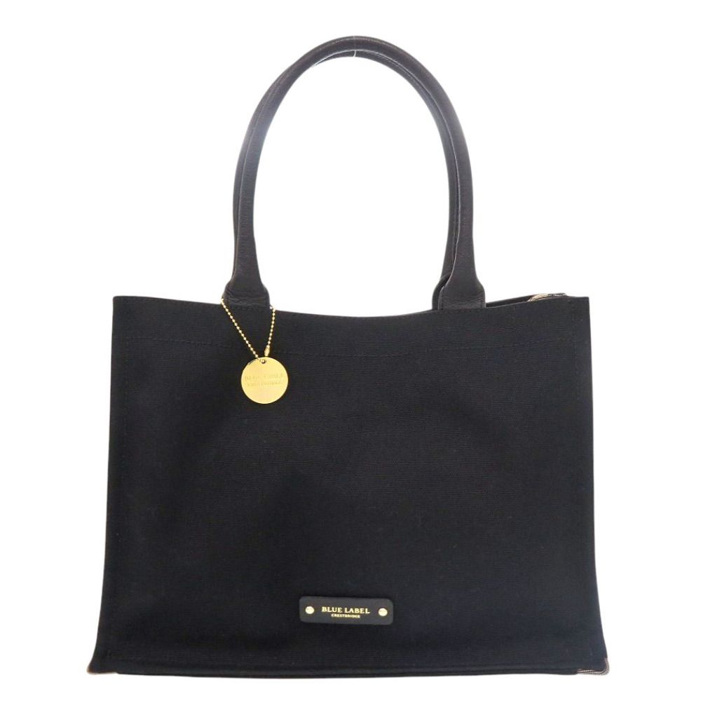 美品 バーバリーブルーレーベル スクエアトート チェック キャンバス