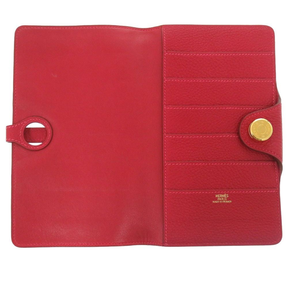 美品 エルメス ドゴンMM トゴ レッド 赤 長財布 0026 HERMES - メルカリ