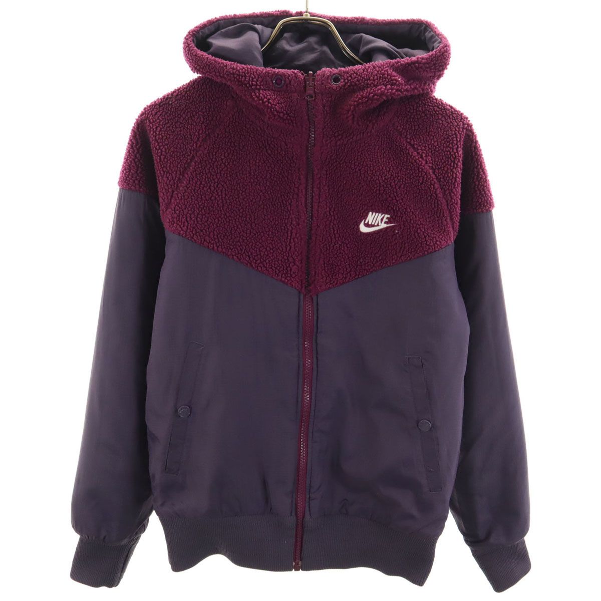 NIKE ナイキ 長袖 リバーシブル フリース切替 ジップパーカー S 