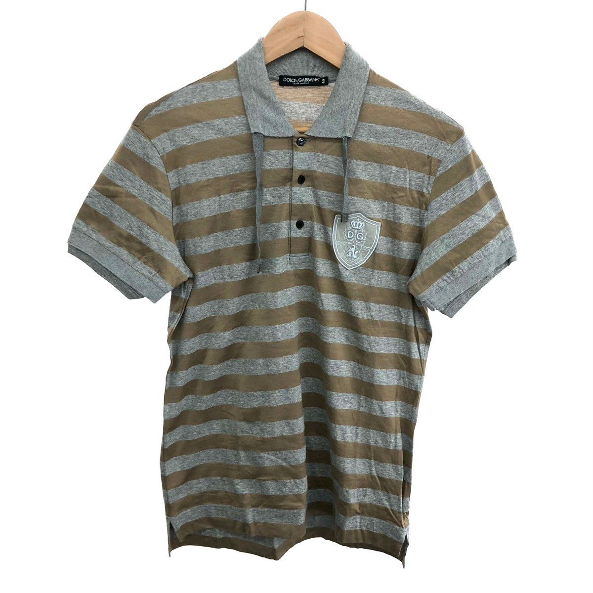 DOLCE&GABBANA ドルチェ&ガッバーナ ボーダーワッペンポロ サイズ:50 
