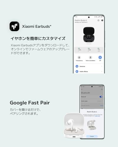  シャオミ Xiaomi ワイヤレスイヤホン Redmi Buds 6 薄軽ボディ 49 dBアクティブノイズキャンセリング Bluetooth 5 4 3 Dオーディオ Google Fast Pair 42時間音楽再生 マルチモードANC対応 f 365 b 13 その他 キッチン 食器
