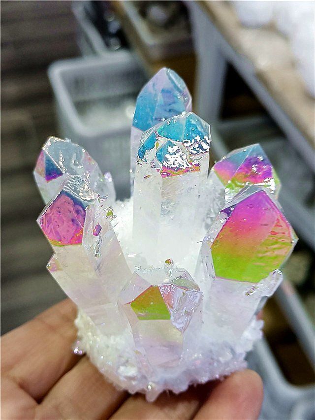 超綺麗アーカンソー産レインボーオーラクラスターB0107/E319/53C