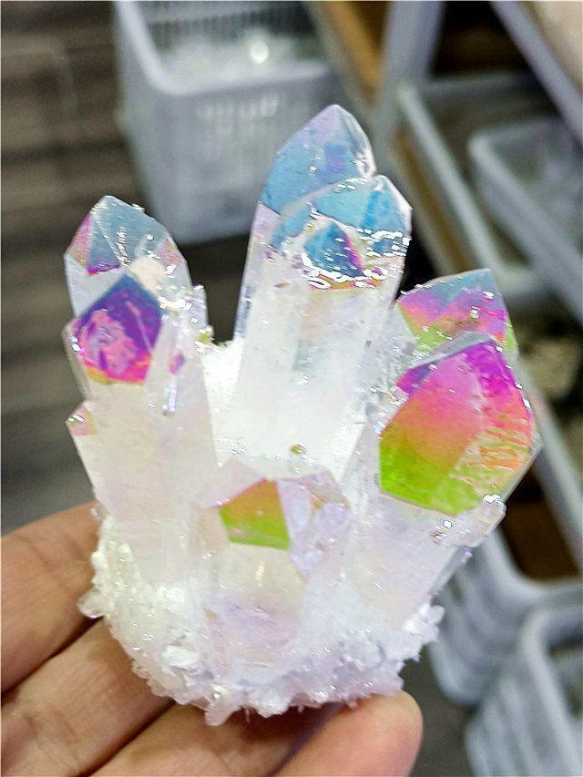 超綺麗アーカンソー産レインボーオーラクラスターB0107/E319/53C