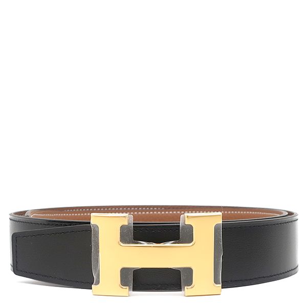 エルメス HERMES ベルト コンスタンスH トゴ ボックスカーフ ブラック×ゴールド #85 ゴールド金具 新品 未使用 Hバックル リバーシブル W刻印(2024年製) 【箱】【中古】 エルメス HERMES ベルト コンスタンスH トゴ ボックスカーフ ブラック