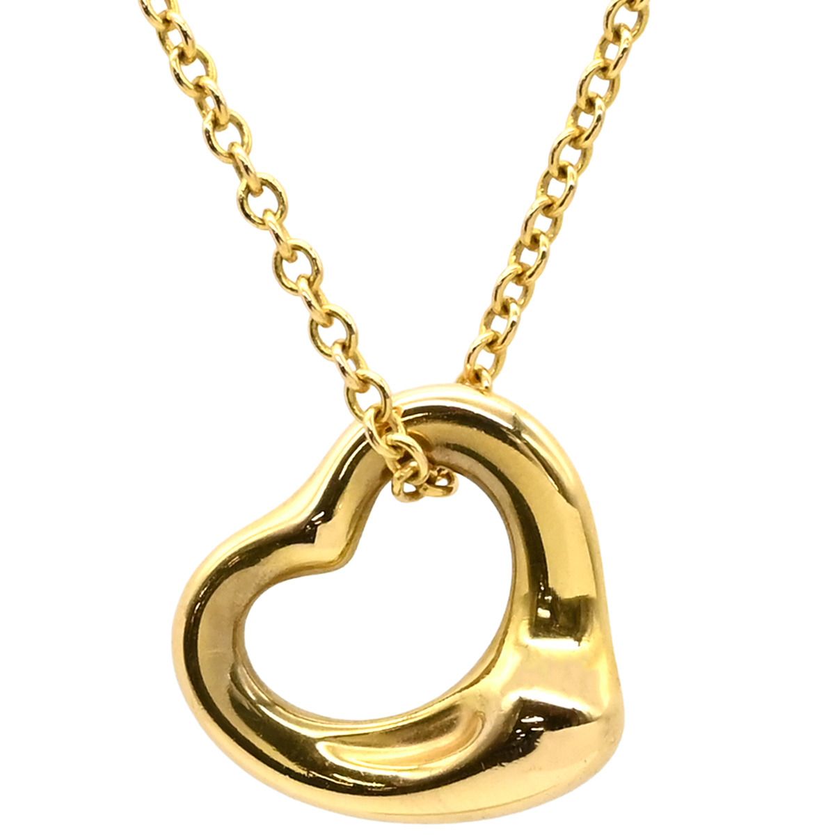 ティファニー Tiffany & Co ネックレス オープンハート 11mm イエロー 
