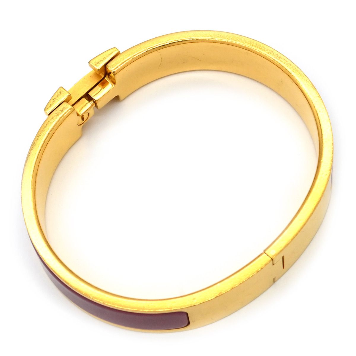 エルメス HERMES ブレスレット クリックH PM GP エナメル パープル