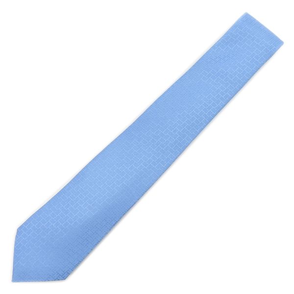 エルメス HERMES ネクタイ ファソネ H 7cm シルク ブルーシエル 水色 H
