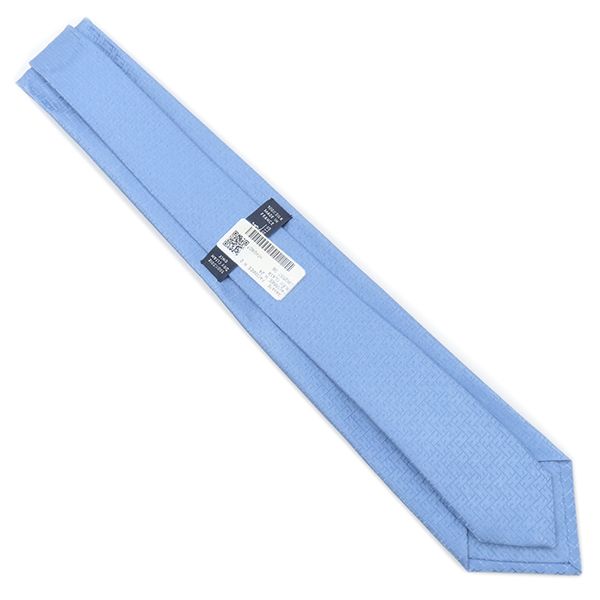 エルメス HERMES ネクタイ ファソネ H 7cm シルク ブルーシエル 水色 H