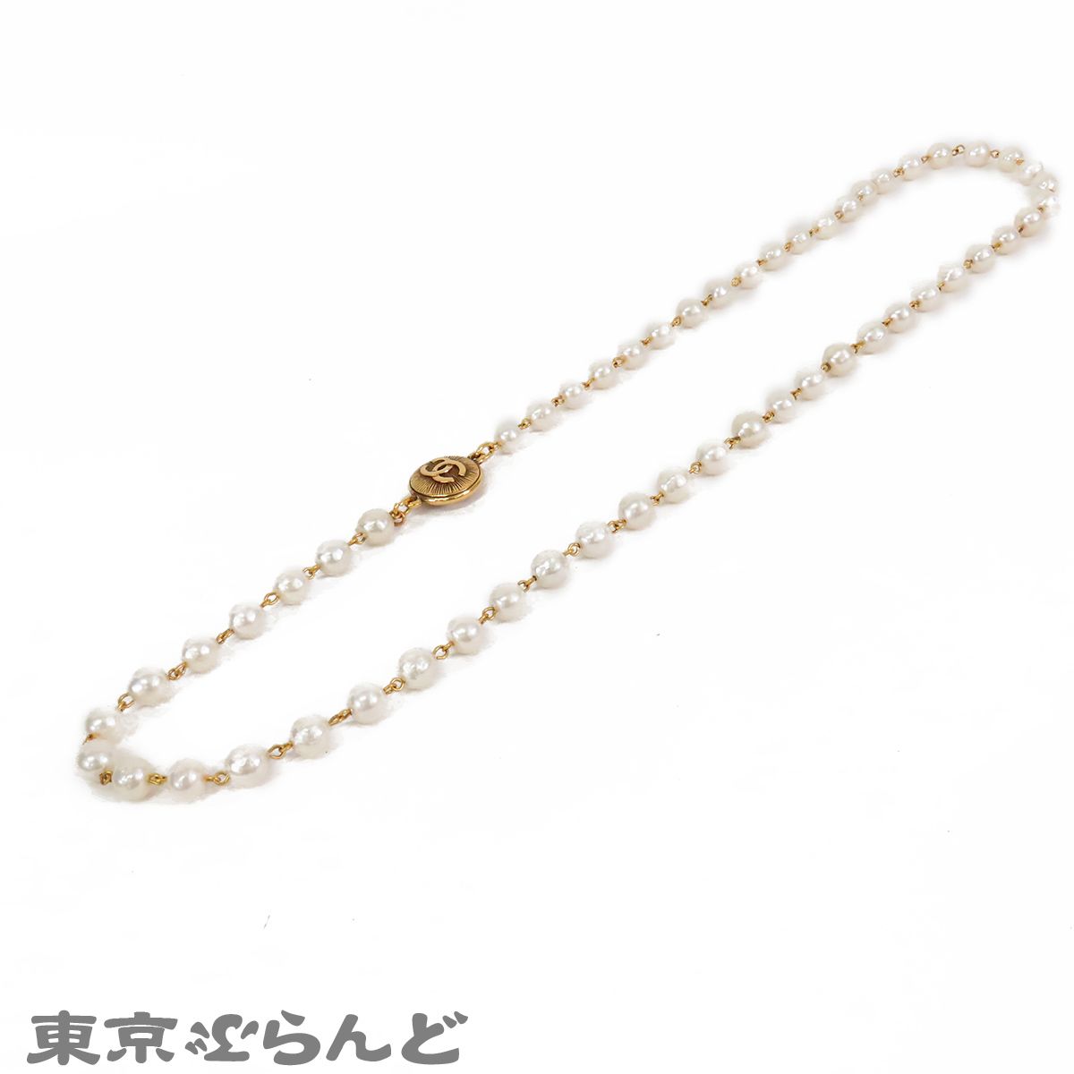 シャネル CHANEL ココマーク パールネックレス ゴールド メタル 