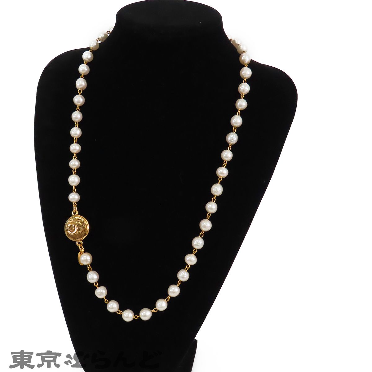 シャネル CHANEL ココマーク パールネックレス ゴールド メタル 