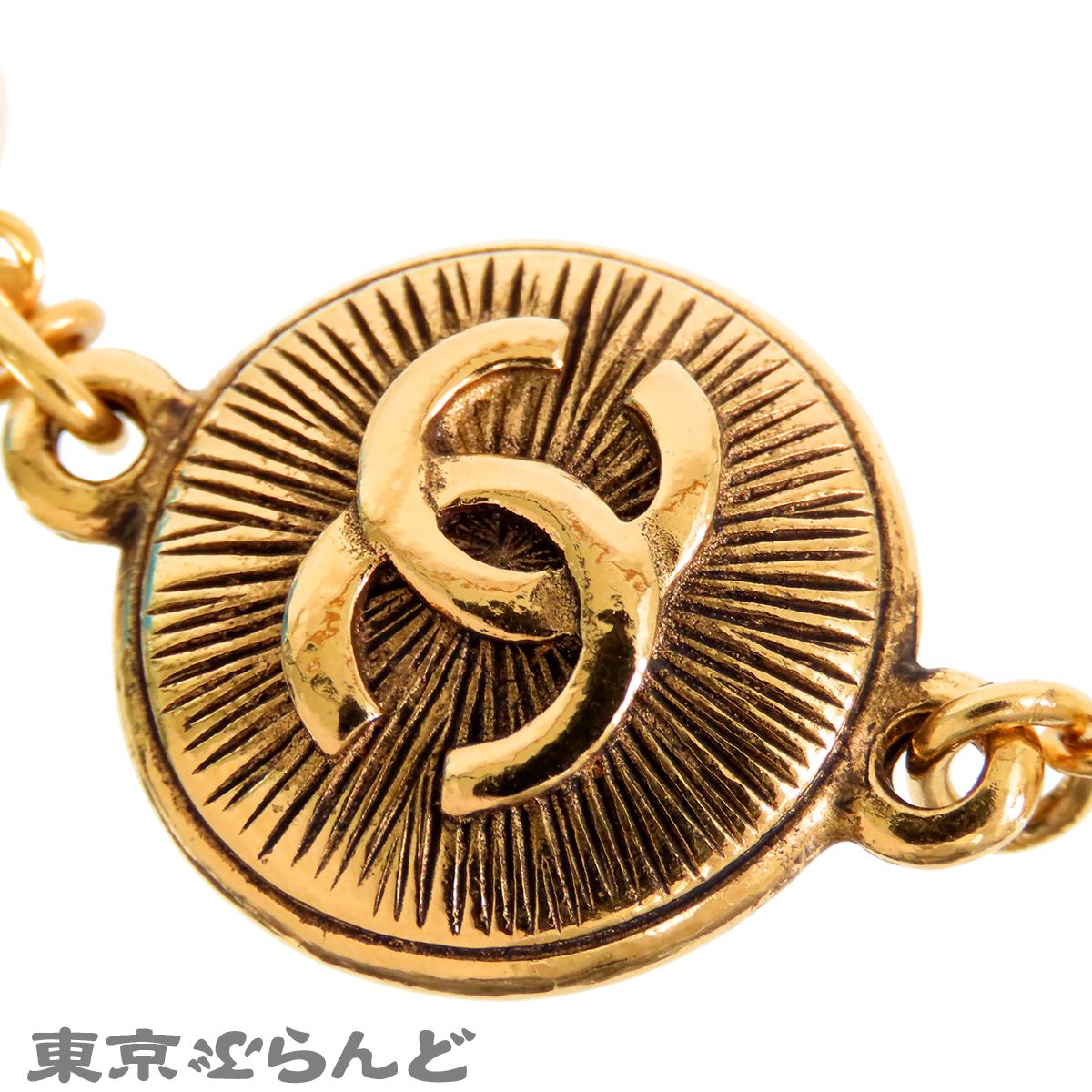 シャネル CHANEL ココマーク パールネックレス ゴールド メタル 