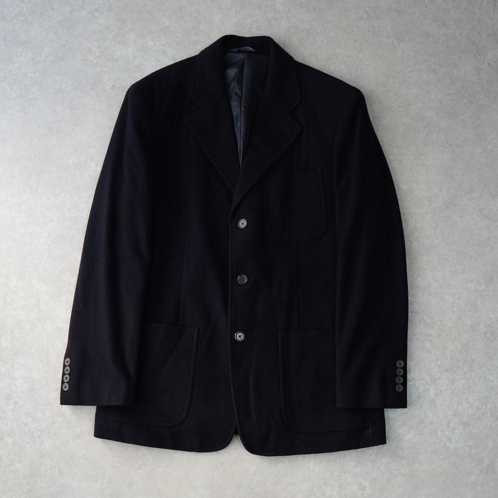 ポロ　ラルフローレン　ウールジャケット　テーラードジャケット　大きい　XL 黒 ポロ ラルフローレン ウール シングル テーラードジャケット ブラック