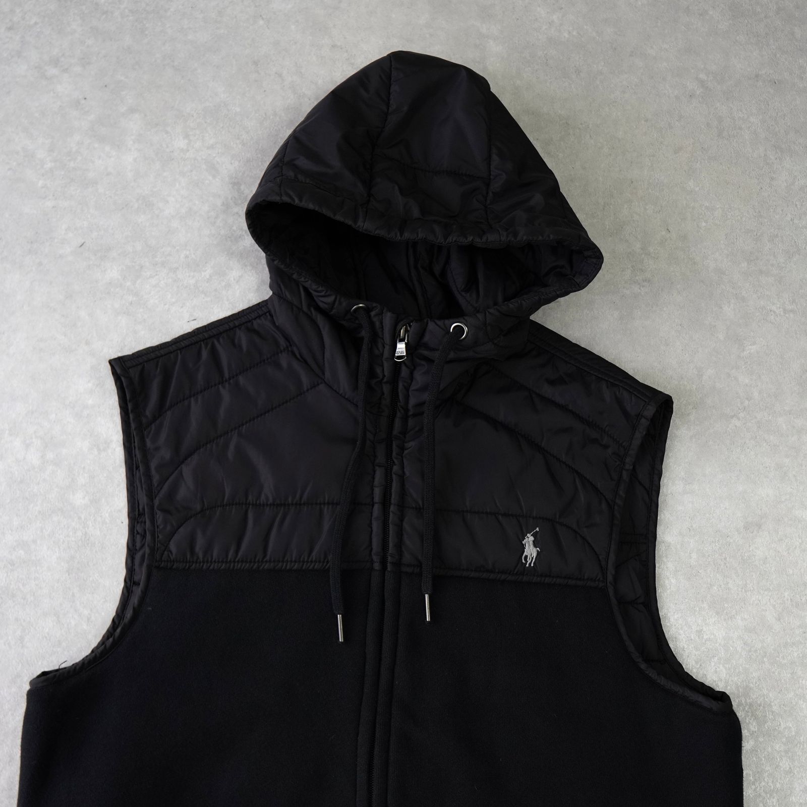 ポロ ラルフローレン スモールポニーロゴ 異素材切り替え 中綿ベスト