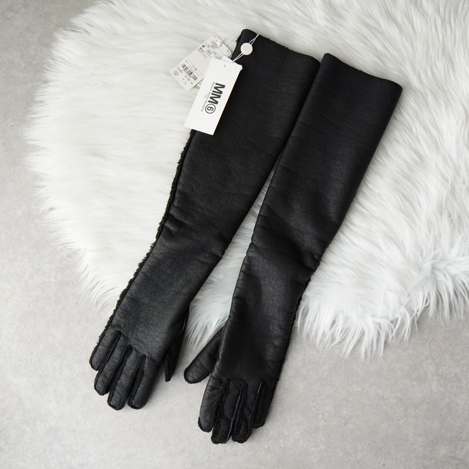 エムエムシックス メゾンマルジェラ ロング レザー 手袋 グローブ