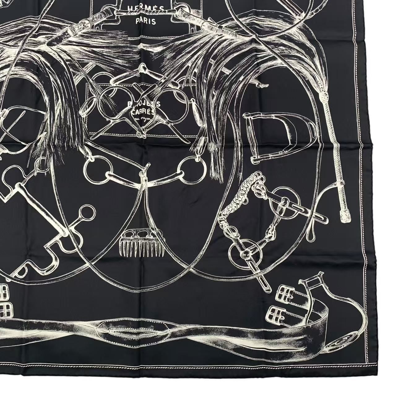 新品同様 HERMES エルメス スカーフ カレ90 シルク Projets Carres au