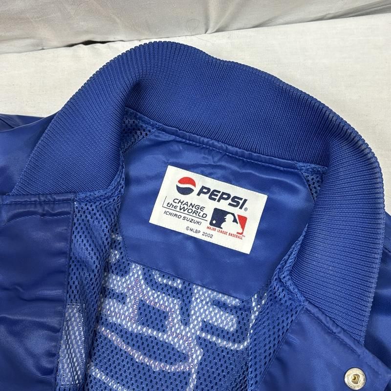 【非売品】2002 PEPSI ICHIRO 51 スタジャン 古着 MLB PEPSI 2002年 イチロー 51 ロゴ ペプシ ナイロン スタジャン