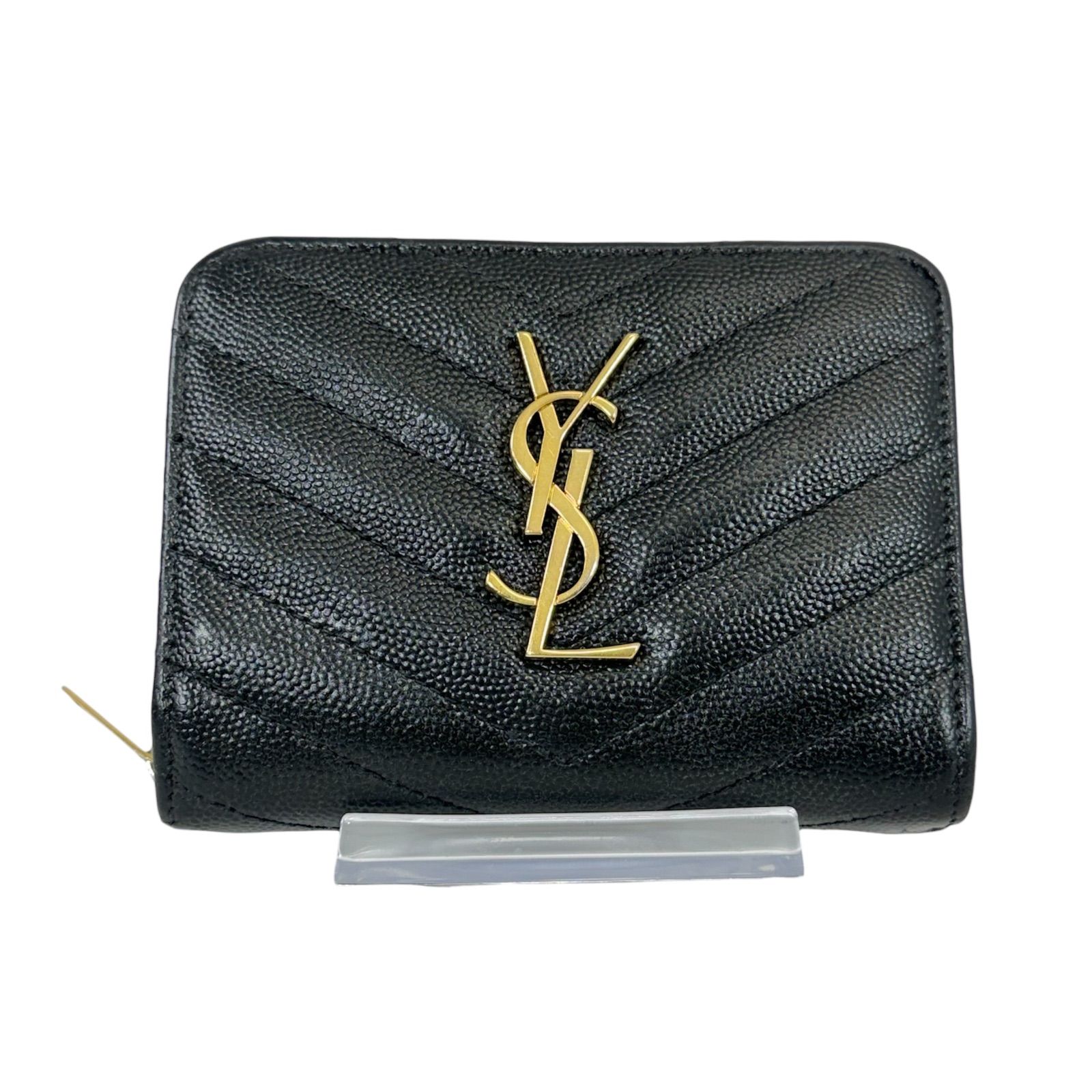 人気・美品】Yves Saint Laurent イヴ サンローラン キャビアスキン 