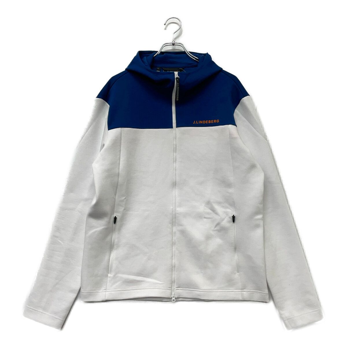 中古 メンズ ジェイリンドバーグ J.LINDEBERG パーカー L 白×青