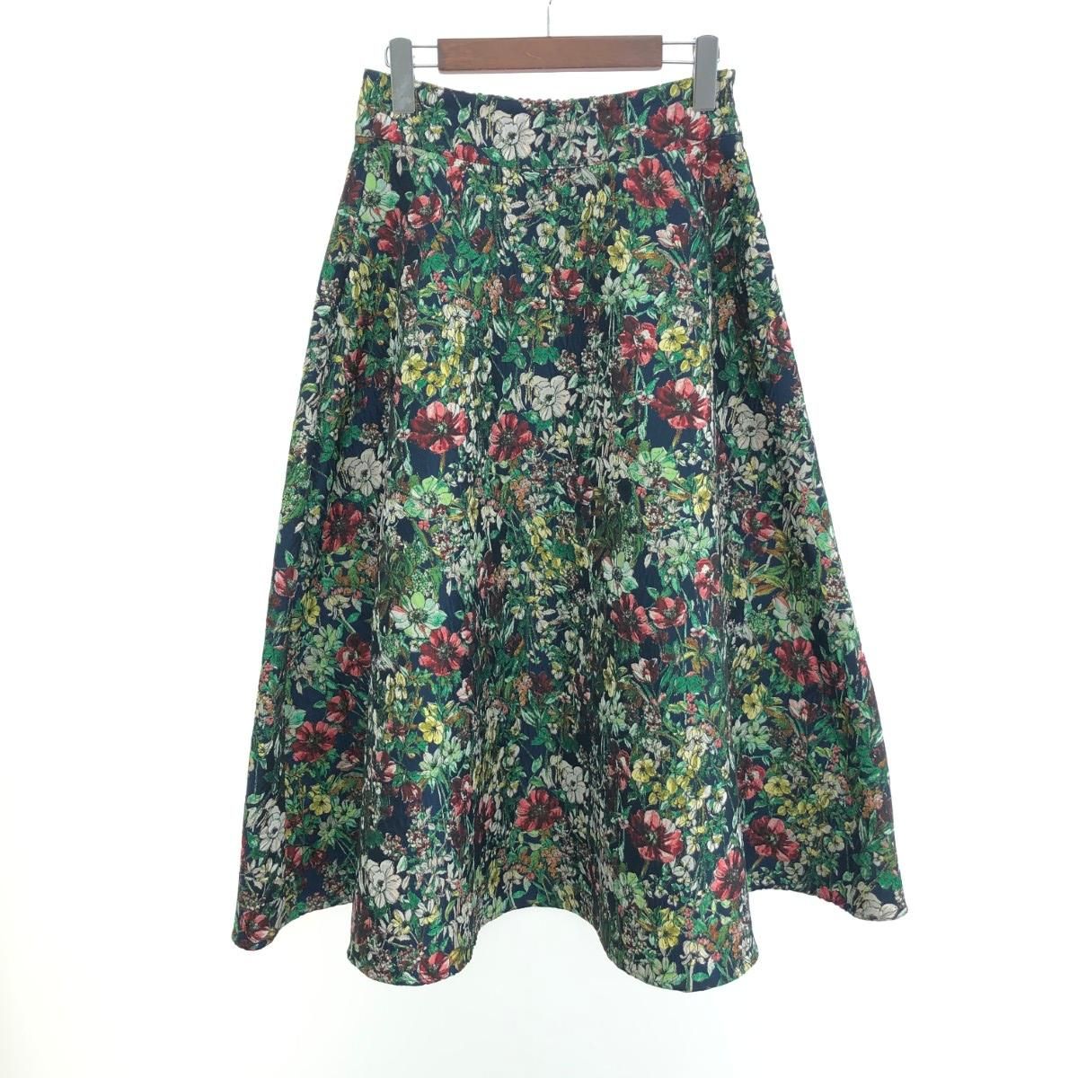 sov ソブ フラワープリントジャガードスカート サイズ:38 花柄 フレア  