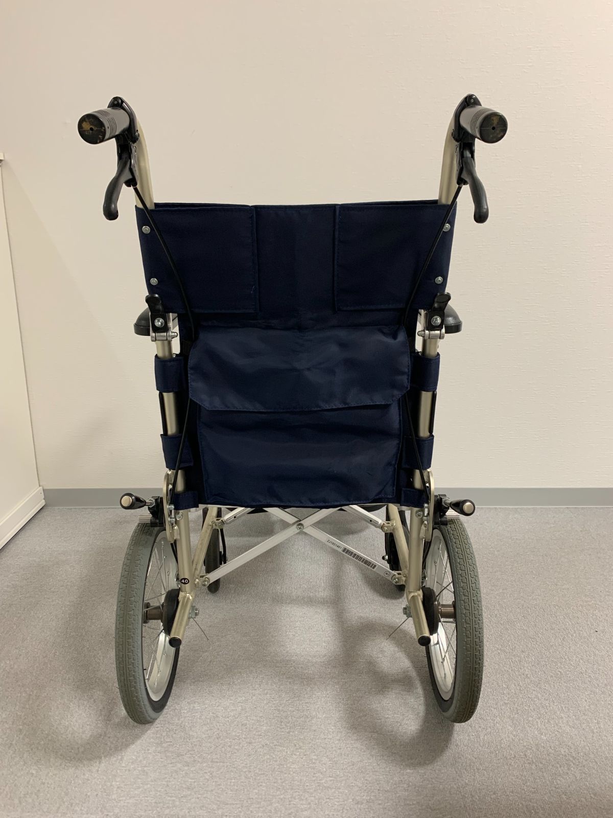 超軽量》介助式 標準 車いす：PanasoniライクルR ネイビー（40幅