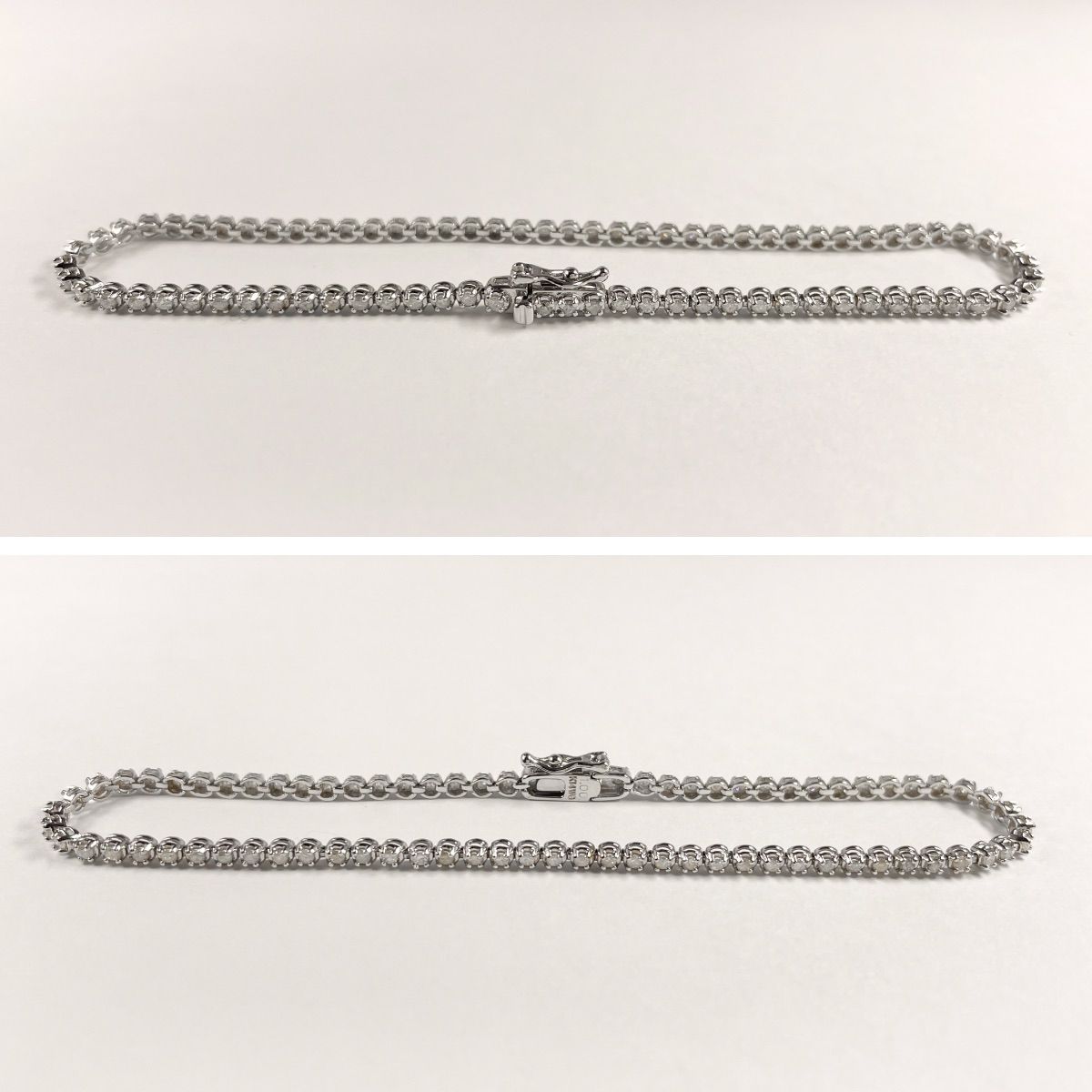 K14WG 天然ダイヤモンド 1.00ct テニスブレスレット - メルカリ