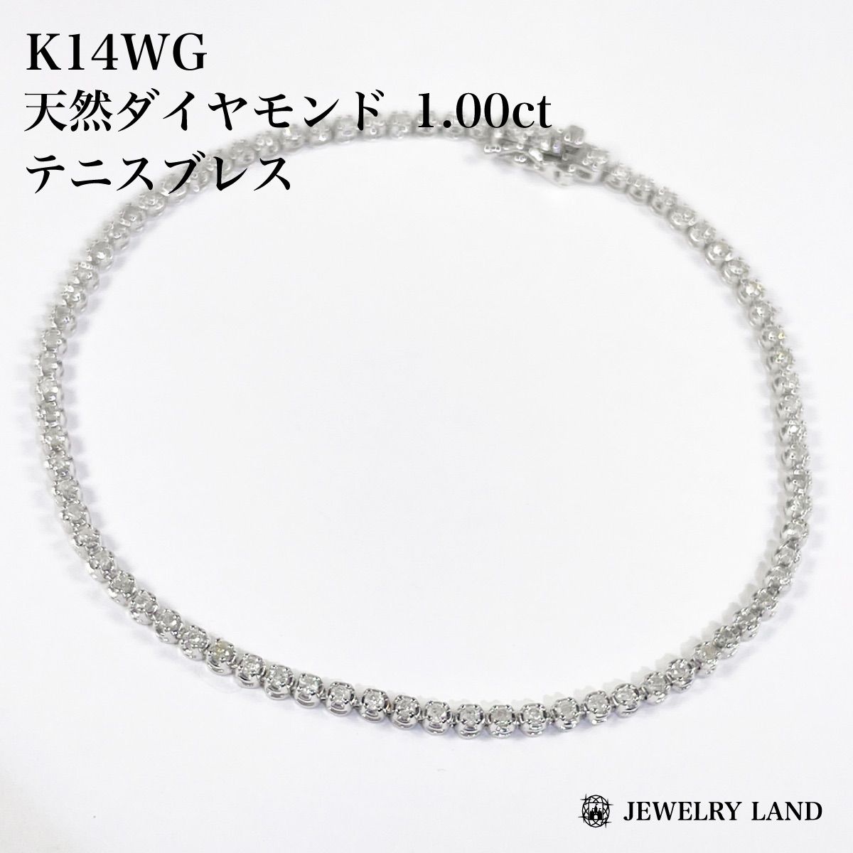K14WG 天然ダイヤモンド 1.00ct テニスブレスレット - メルカリ