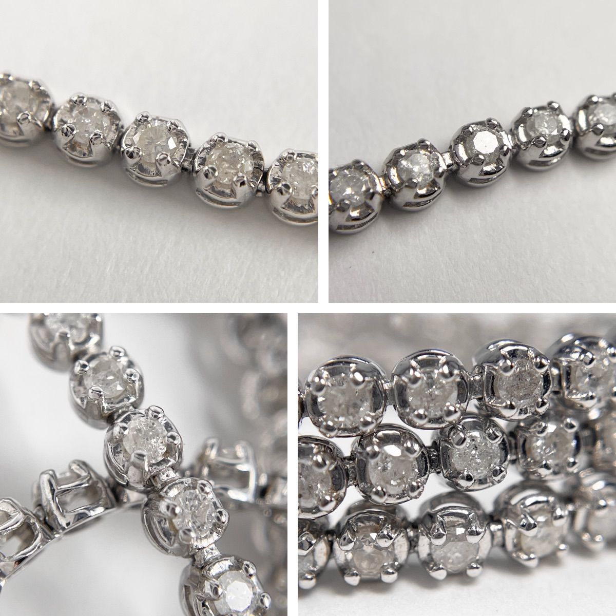 K14WG 天然ダイヤモンド 1.00ct テニスブレスレット - メルカリ