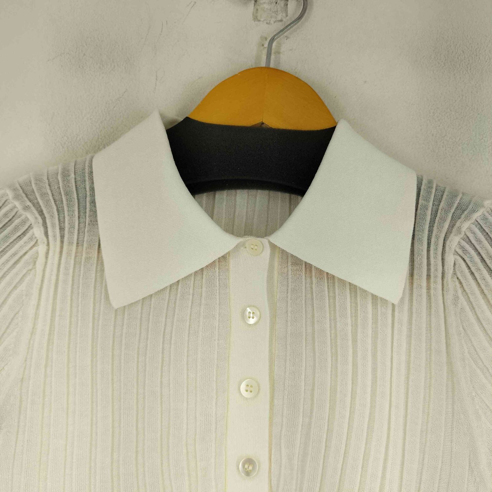 フレイアイディー FRAY I.D シルクブレンドシアーリブニットポロ