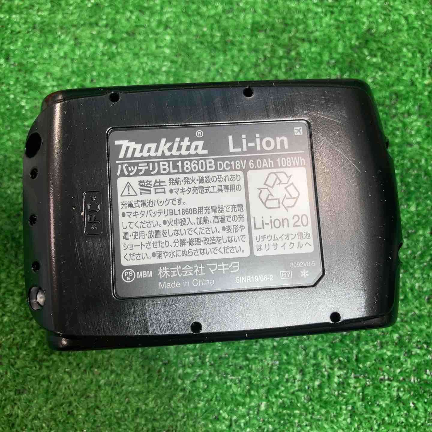 充電回数2回 マキタ純正18V6.0AバッテリーBL1860B 充電回数2回 マキタ