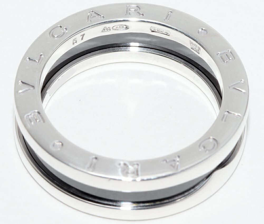 ブルガリ 指輪 SVxブラックセラミック B.zero1 ビーゼロワン