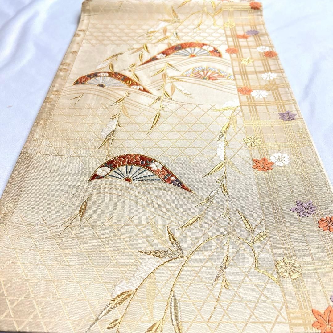 未着用　袋帯　唐織　枝垂れ花模様　華紋　花模様　金糸　着物　053a p 未着用 袋帯 唐織 枝垂れ花模様 華紋 花模様 金糸 着物 053a p - メルカリ